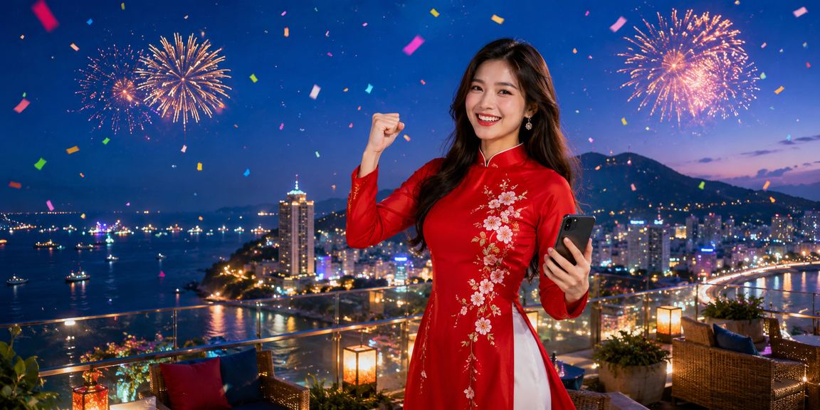 Khung cảnh giải trí casino sang trọng tại Vũng Tàu với trang phục áo dài truyền thống Việt Nam